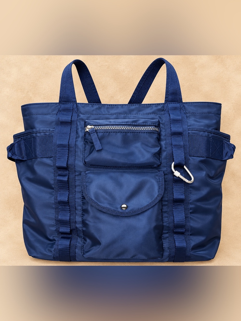 Tommy Bahama Go Everywhere Navy Nylon Cargo Utility Travel Tote Bag